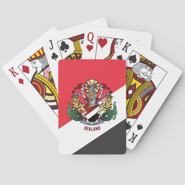 Jeu De Cartes Drapeau de Sealand, avec armoiries superposées (dos)