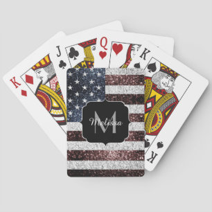 Jeu De Cartes Drapeau des Etats-Unis roux parties scintillant Mo