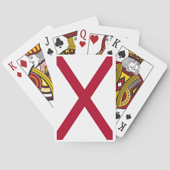 Jeu De Cartes Drapeau d'Etat Alabama, Croix de St Andrew Crimson (dos)