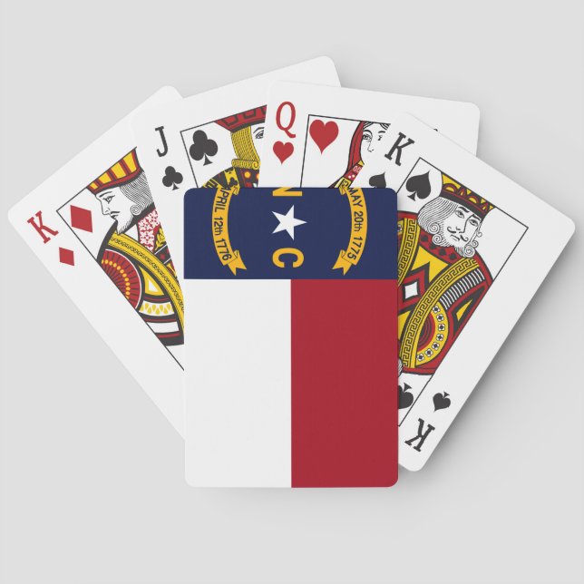 Jeu De Cartes Drapeau d'état de la Caroline du Nord (dos)