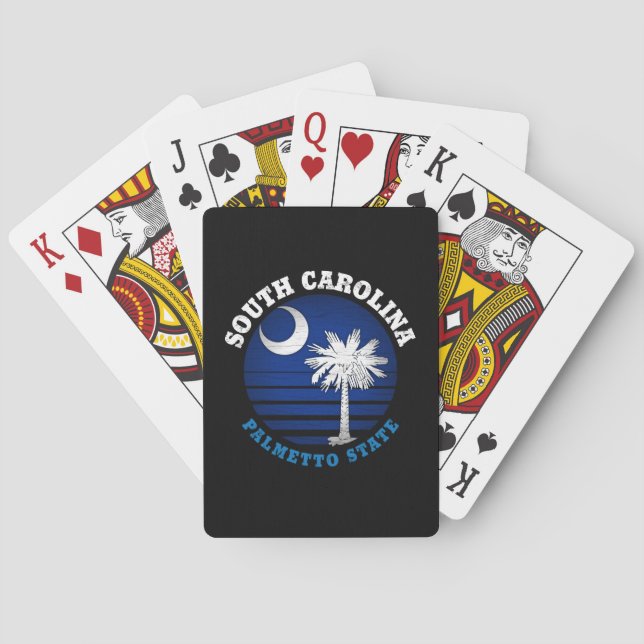 JEU DE CARTES DRAPEAU D'ÉTAT DE PALMETTO DE CAROLINE SUD (dos)