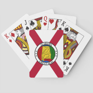 Jeu De Cartes Drapeau d'État/sceau d'État de l'Alabama superposé
