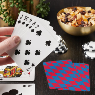 Jeu De Cartes Drapeau diamant Bavière bleu et rouge Motif