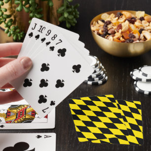 Jeu De Cartes Drapeau diamant de Bavière noire et jaune Motif