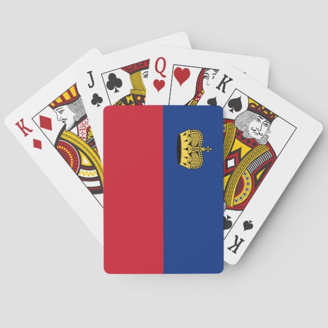 Jeu De Cartes Drapeau du Liechtenstein (dos)