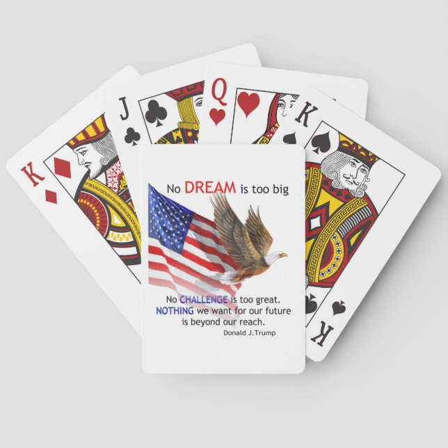 Jeu De Cartes Drapeau et aigle Donald J Trump Citation (dos)