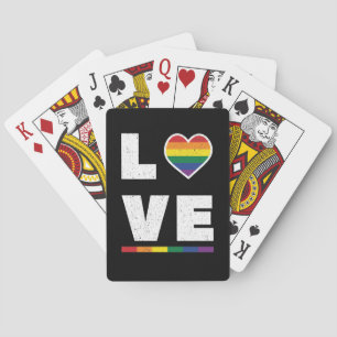 Jeu De Cartes Drapeau Gay pride LGBTQ Distressed Grunge Love