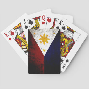 Jeu De Cartes Drapeau grunge noir de Philippines