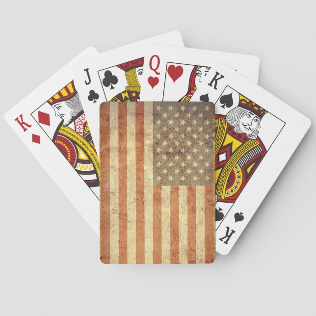 Jeu De Cartes Drapeau Grunge USA (dos)