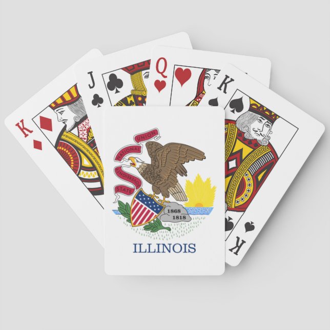 JEU DE CARTES DRAPEAU ILLINOIS (dos)