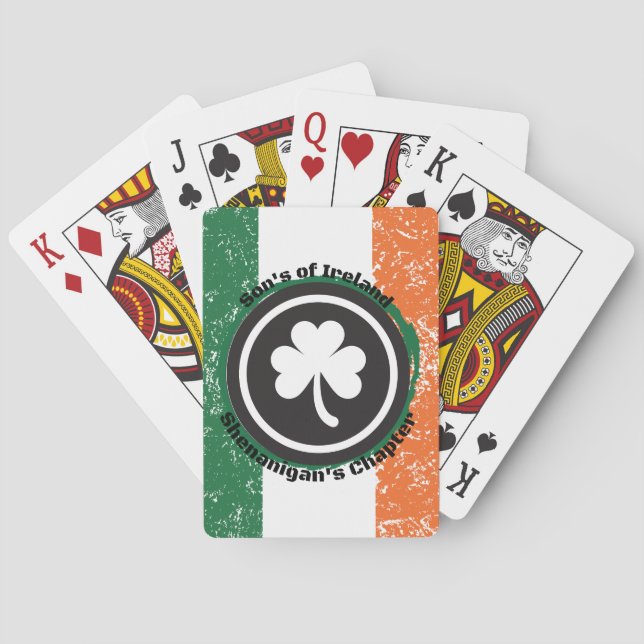 Jeu De Cartes Drapeau irlandais Lecture de cartes (dos)