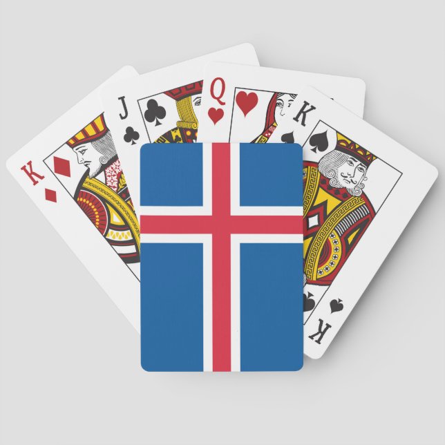 Jeu De Cartes Drapeau Islande (dos)