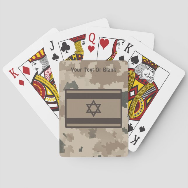 Jeu De Cartes Drapeau Israélien Sur Camo Du Désert (dos)