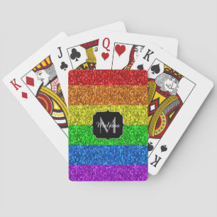 Jeu De Cartes Drapeau LGBT vibrante parties scintillant arc-en-c