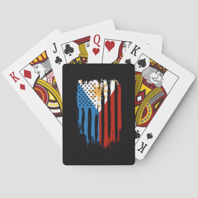 Jeu De Cartes Drapeau mi-américain mi-philippin Philippines (dos)