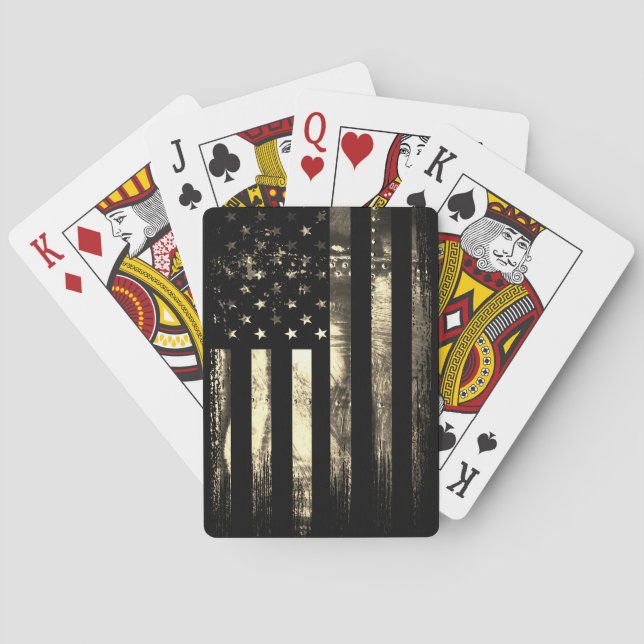 Jeu De Cartes Drapeau militaire américain du désert de Sepia vin (dos)
