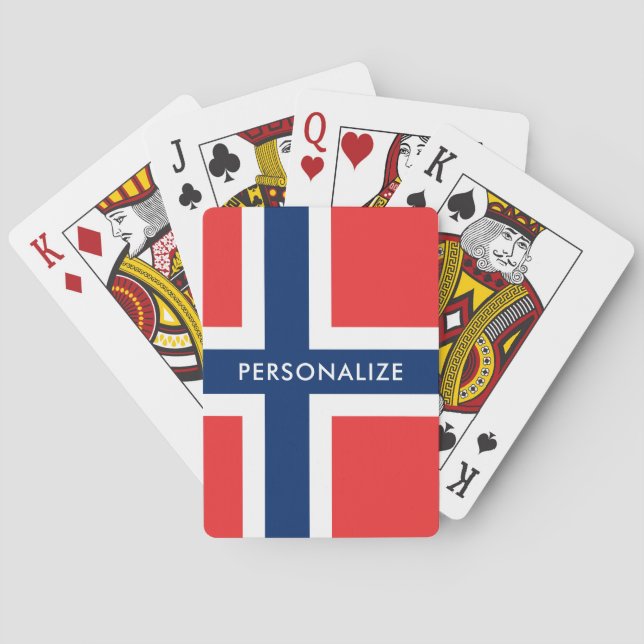 Jeu De Cartes Drapeau norvégien des cartes de jeu faites sur (dos)