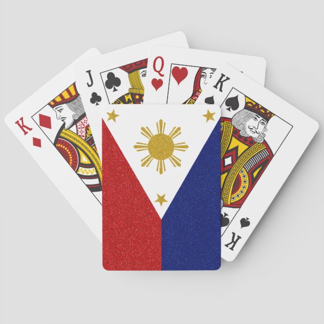 Jeu De Cartes Drapeau Parties scintillant des Philippines (dos)
