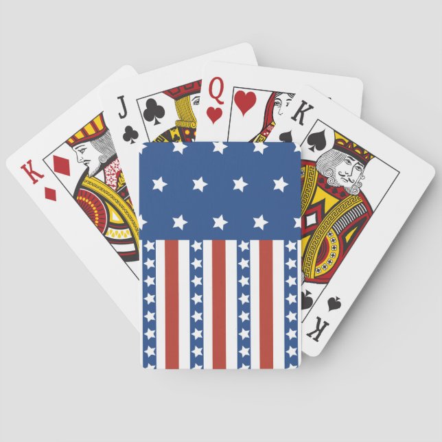 Jeu De Cartes Drapeau patriotique de liberté de rayures (dos)