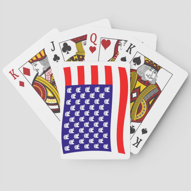 Jeu De Cartes Drapeau républicain des étoiles et des rayures (dos)