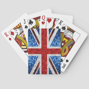 Jeu De Cartes Drapeau rouge bleu blanc brillant parties scintill