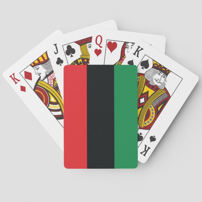 Jeu De Cartes Drapeau rouge, noir et vert (dos)