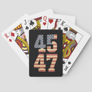 Jeu De Cartes Drapeau Trump 45 47 Amérique Vintage États-Unis