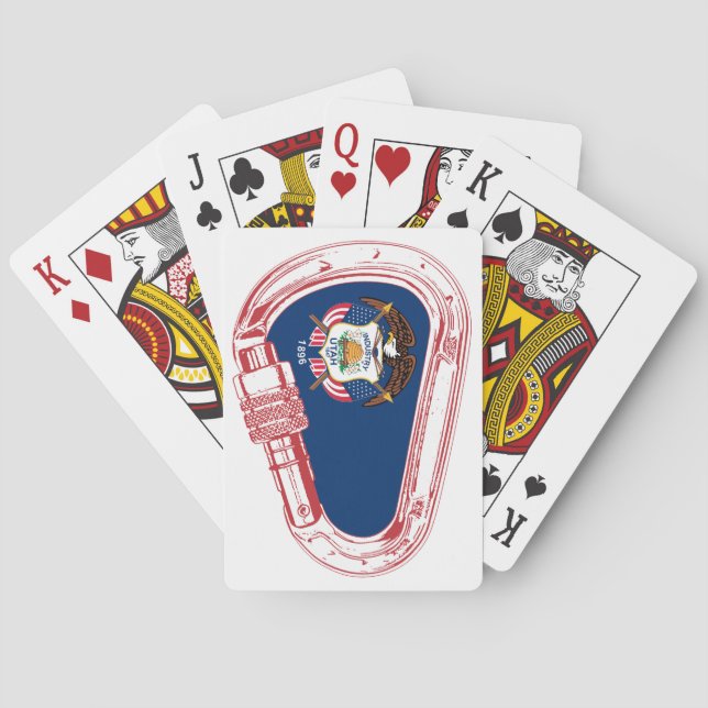 Jeu De Cartes Drapeau Utah Escalade carabiner (dos)