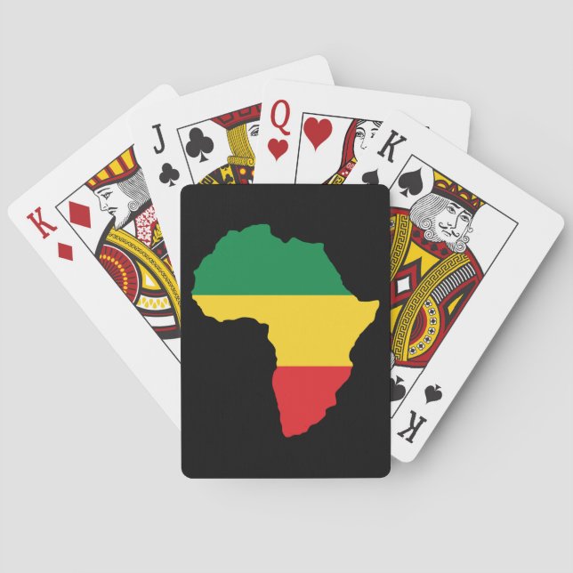 Jeu De Cartes Drapeau vert, or et Afrique rouge (dos)