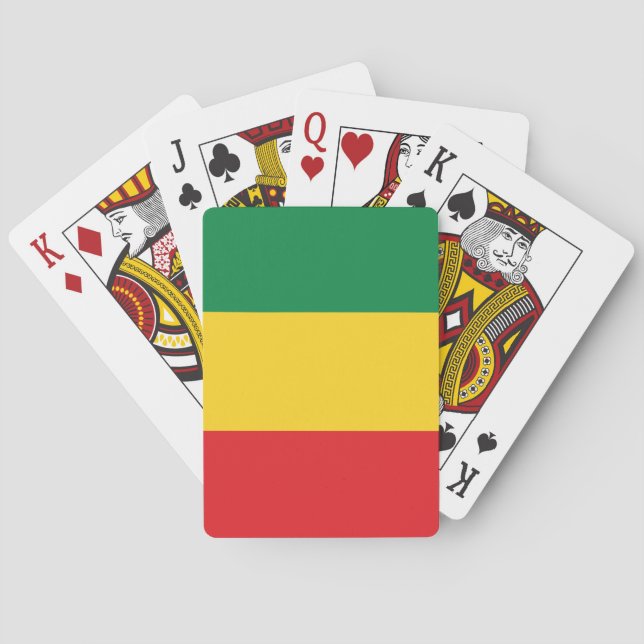 Jeu De Cartes Drapeau vert, or (jaune) et rouge (dos)