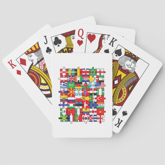 Jeu De Cartes Drapeaux des pays du pavillon international (dos)