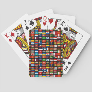 Jeu De Cartes Drapeaux du monde jouant aux cartes