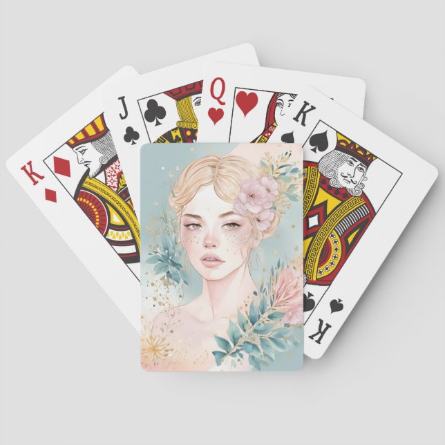 Jeu De Cartes Dreamy Pastel Wall Art Woman (dos)