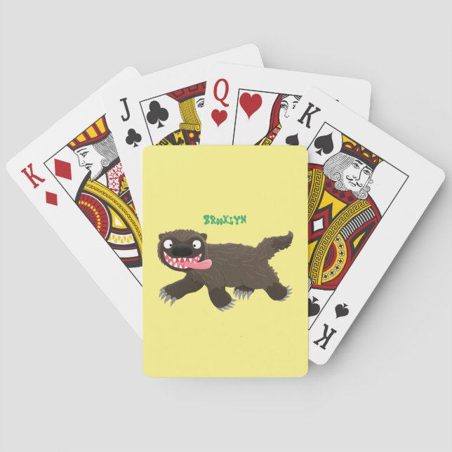 Jeu De Cartes Drôle animal avide de carcajou (dos)