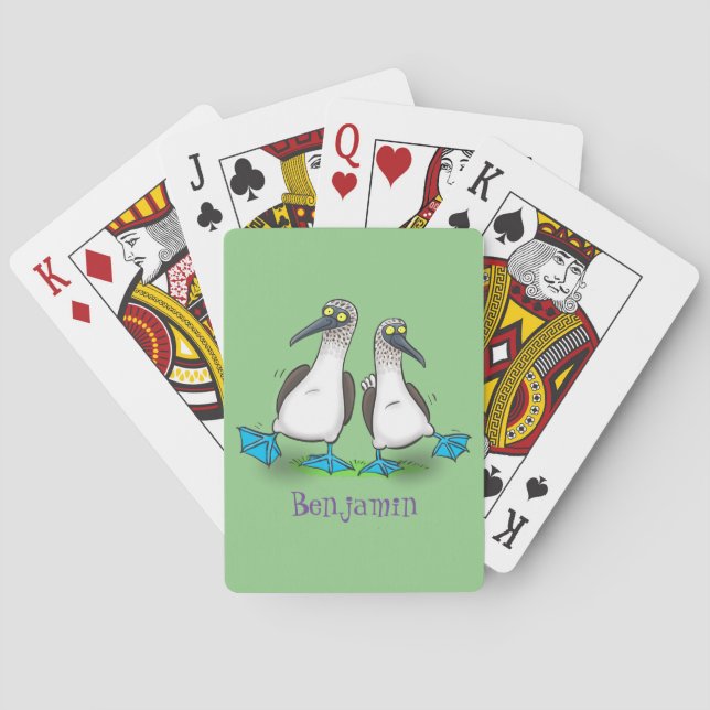 Jeu De Cartes Drôle bleu pieds croisés dessin de dessins animés (dos)