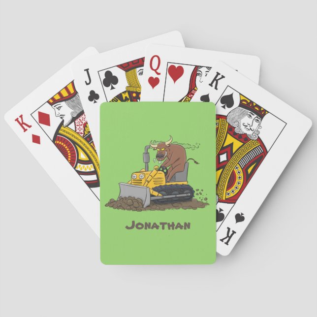 Jeu De Cartes Drôle bulldozer de conduite de taureaux (dos)