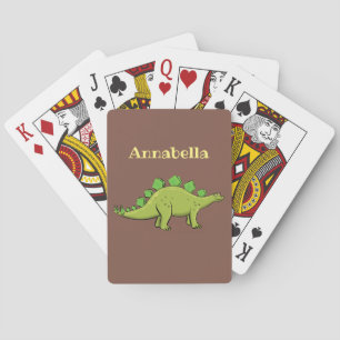 Jeu De Cartes Drôle caricature de stegosaurus vert dinosaure