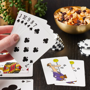 Jeu De Cartes Drôle Caricature Homme d'affaires à l'arrêt de bus