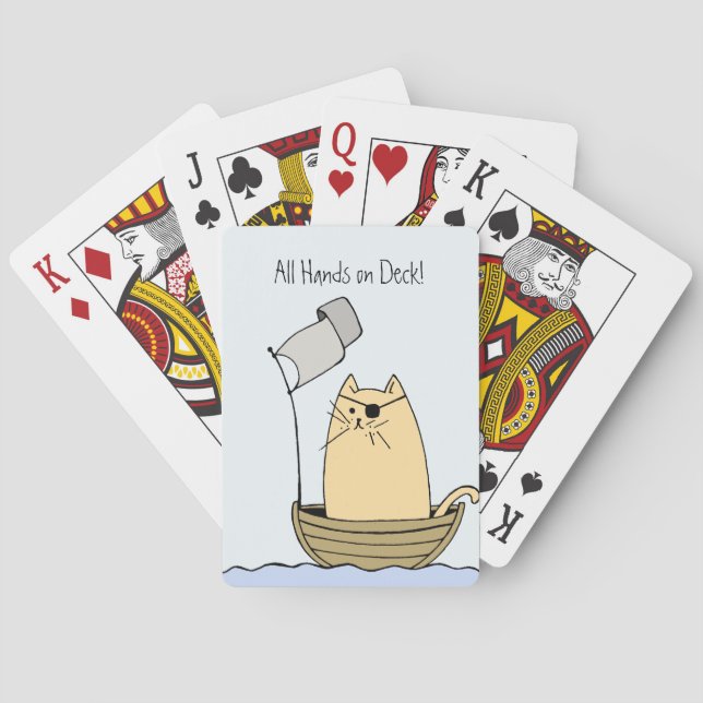 Jeu De Cartes Drôle chat pirate (dos)