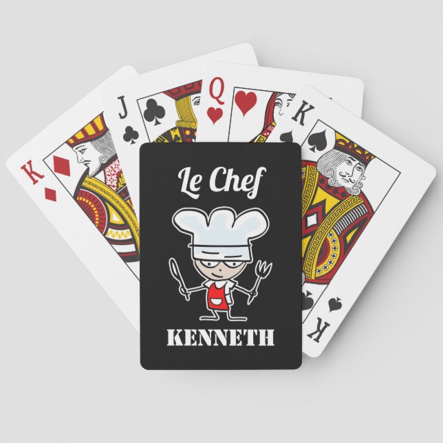 Jeu De Cartes Drôle de chef cuisinier dessin animé personnalisé (dos)