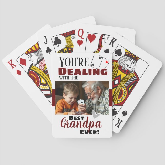 Jeu De Cartes Drôle de traiter avec la meilleure photo grand-pèr (dos)