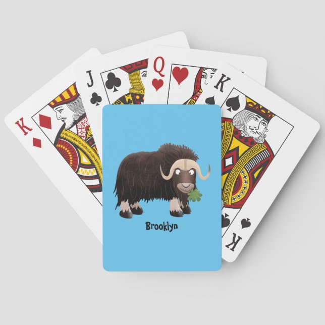 Jeu De Cartes Drôle dessin animé de boeuf musqué (dos)
