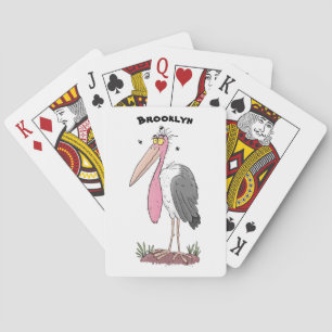 Jeu De Cartes Drôle dessin animé de cigogne en marabou