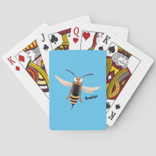 Jeu De Cartes Drôle dessin animé de guêpe à cornet en colère