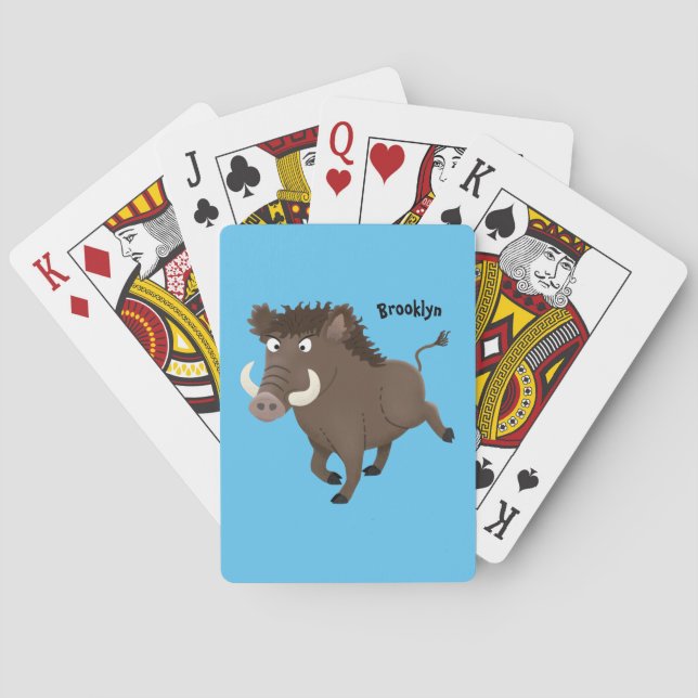 Jeu De Cartes Drôle dessin humoristique de rasoir de sanglier (dos)