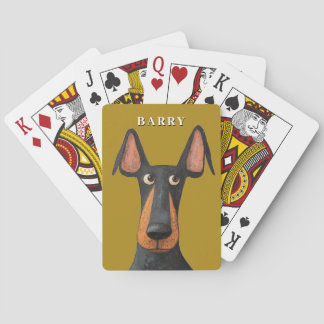 Jeu De Cartes Drôle Doberman Chien noir Tan Mustard Jaune