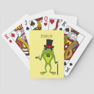 Jeu De Cartes Drôle grenouille avec chapeau dessus dessin animé