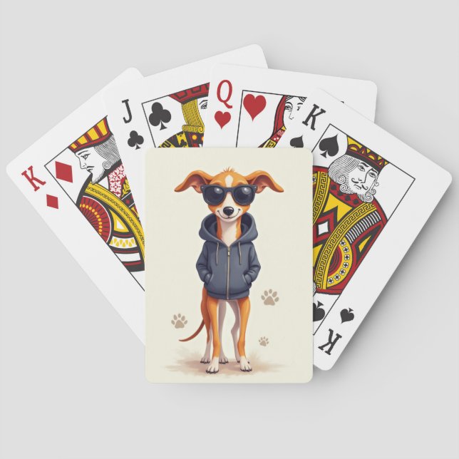 Jeu De Cartes Drôle Greyhound Kawaii Chien (dos)