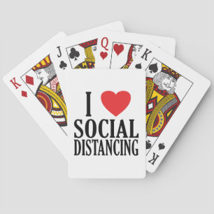 Jeu De Cartes Drôle - J'aime Distances sociales avec un coeur