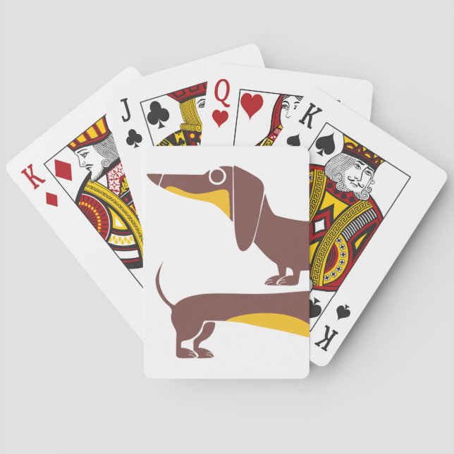 Jeu De Cartes Drôle mignon dachshund pour parent chien long (dos)
